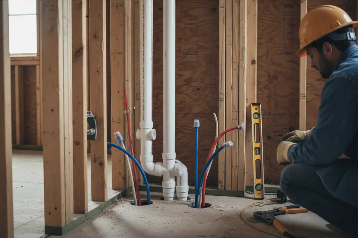Drain and supply rough-in during Leak Detection in Breckenridge